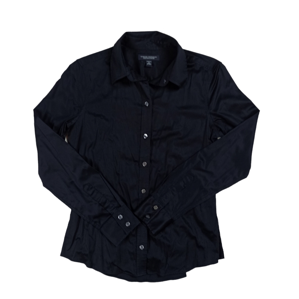 Banana Republic Women's Long Sleeve Black Button Shirt